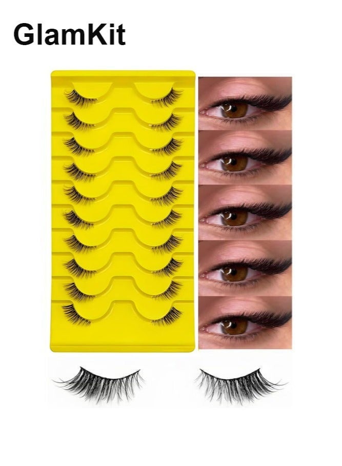 GlamKit 10 Pairs Lightweight Soft-Textured False Lashes, Natural 3D Design for Daily Wear, Reusable (Black) - Image 2